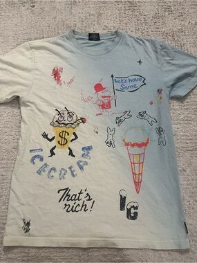 Ice Cream All Over Drawn on Print Tee